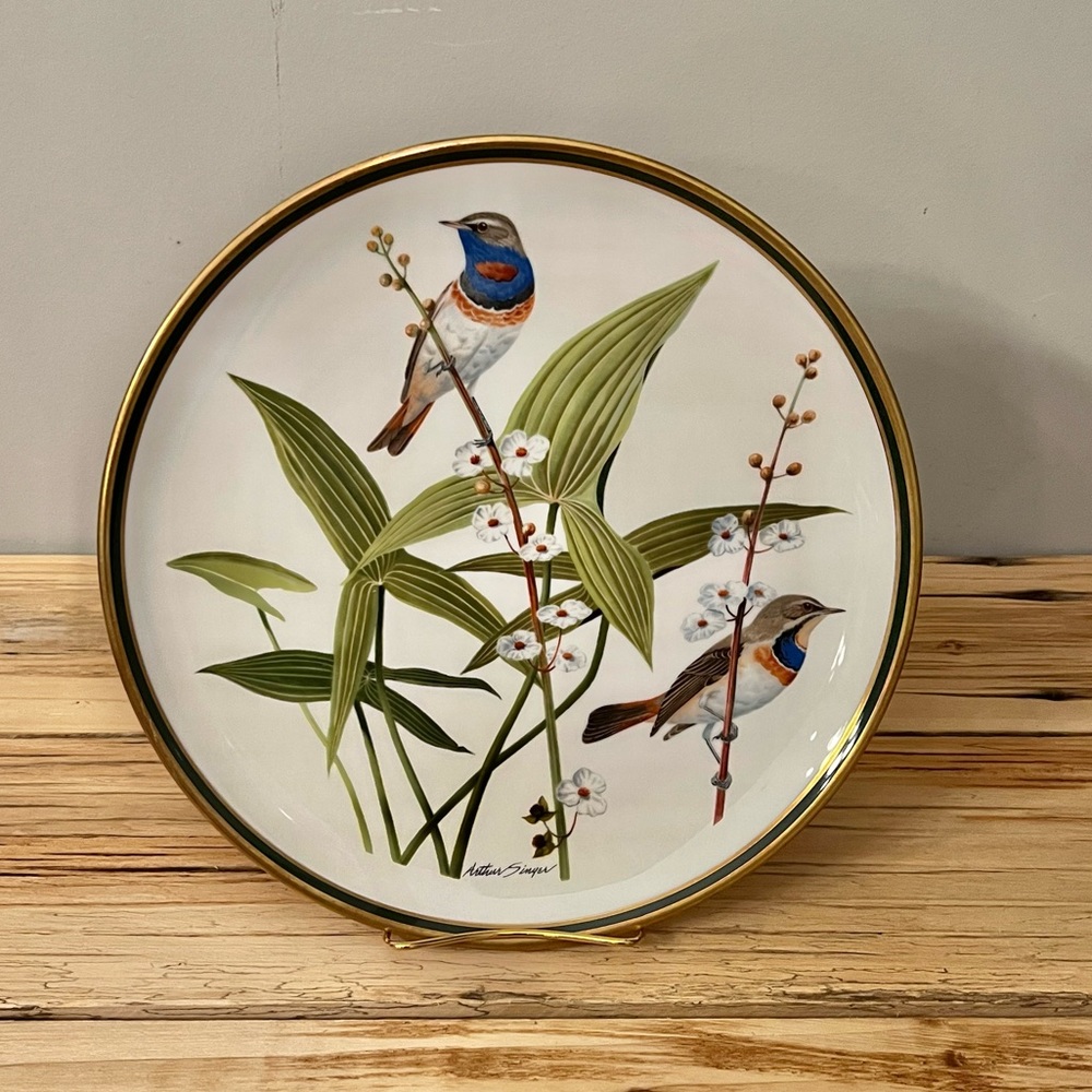 Wedgewood Franklin Porcelain Songbirds of the World "Bluethroat" Plate